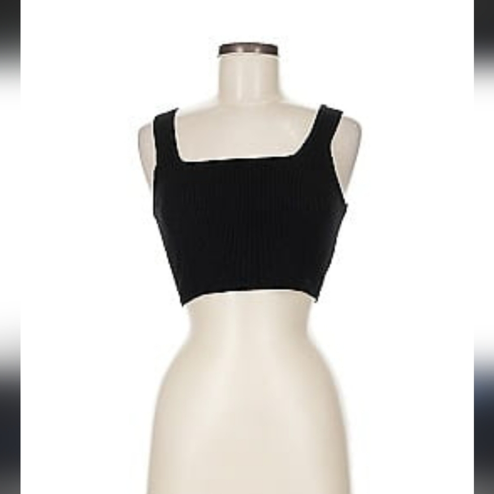 Black Knit Crop Top